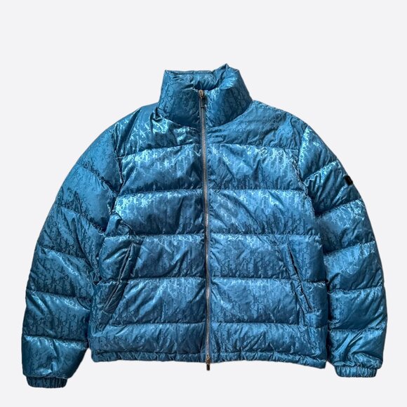Dior Blue Oblique Puffer Jacket - Picture 1 of 8